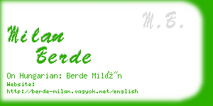 milan berde business card